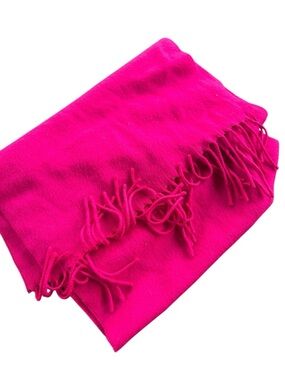 Cashmink V. Fraas magenta ladies scarf fringe acrylic retro accessory cozy girly